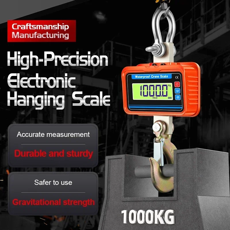 

Electronic Crane Scale 2T 2000kg/3T 3000kg Hanging Scale Digital Hook Scale Crane Scale with Remote Control and LED/LCD Display