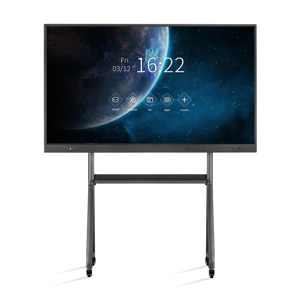 UNCUCO Adjustable TV Monitor Stand Floor With Wheels For 55-75 Inch Screen