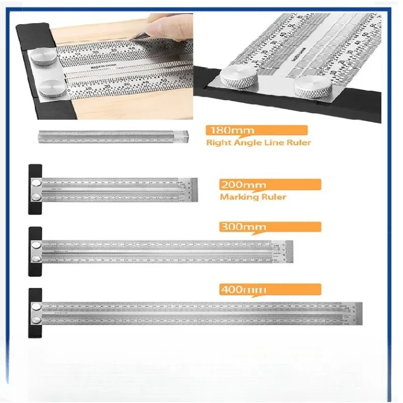 

High-precision T Type Square Ruler Woodworking Aluminum Alloy Scriber Measuring Carpentry Marking Gauge Carpenter Tools