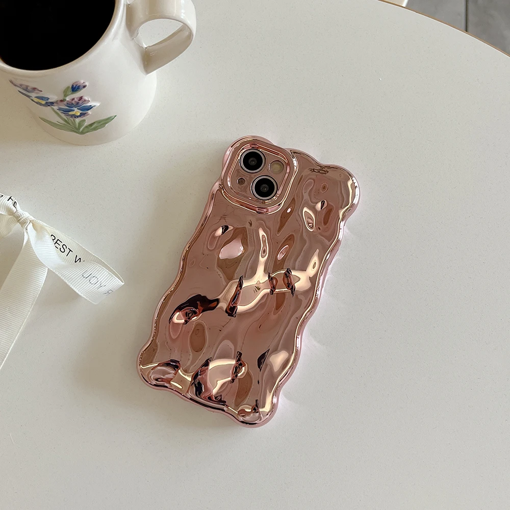 3D-Handyhülle mit Blasenwellenmuster für iPhone 17, Air 16, 15, 14, 13, 12, 11 Pro Max 14pro, galvanisierte, weiche, stoßfeste Rückseite – Detail 6