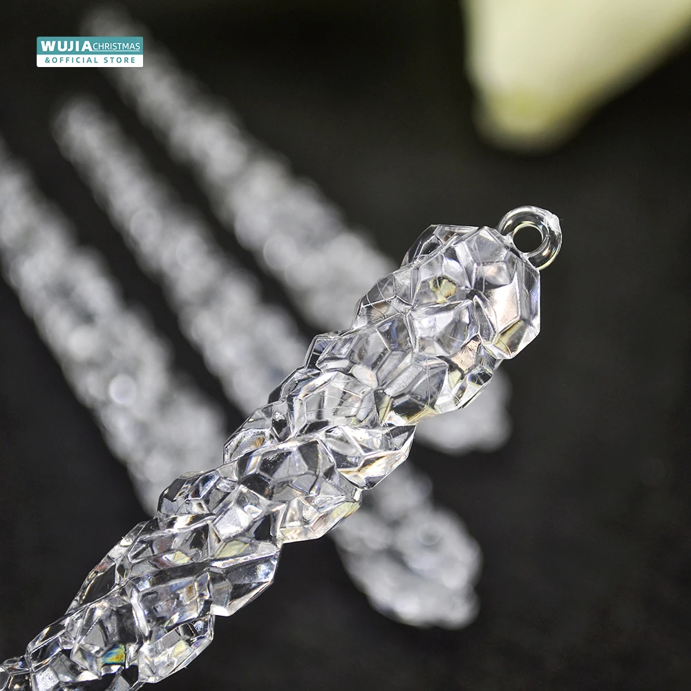 6pcs 15cm Christmas Simulation Icicles Xmas Tree Hanging Ornament Acrylic Fake Ice for Winter Party New Year Decoration Supplies
