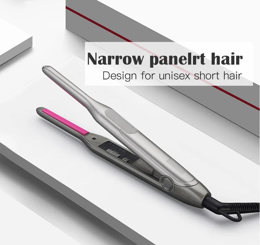 Professional 2 in 1 Hair Straightener Curling Iron Ceramic Hair Curler Pencil Flat Iron for Short Hair Beard Straightener 5