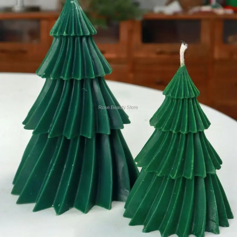 thumbnail image 4 of Molde de silicona para velas de árbol de Navidad en 3D, kit para hacer velas navideñas, jabón hecho a mano, yeso, resina, herramientas para hornear, regalos navideños, 4 of 5
