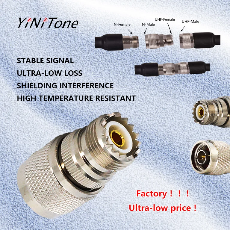 

N-male to UHF-Female RF Coax Adapter SL16-N K-J Connector for GMRS Base Antenna Analyzer Repeater PL259 SO239 Coaxial Cable