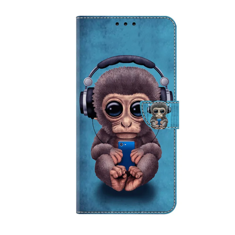 Luxury Painted PU Leather Flip Wallet Phone Case with Bracket