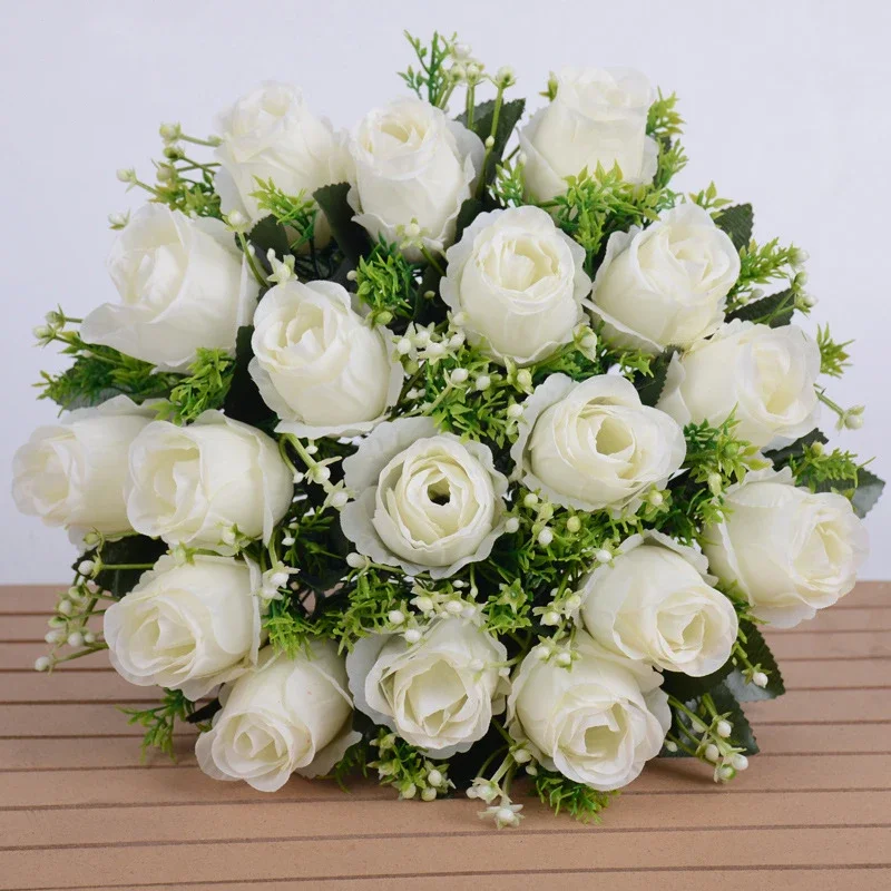 Elegant Silk Rose Bouquet - 18 Bloom Arrangement