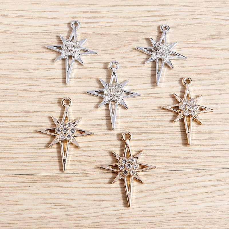 Tusember 10 Stück exquisite Kristall-Polaris-Sterne-Anhänger für Armbänder, Halsketten, Ohrringe, Schmuckherstellung, Zubehör, DIY-Zubehör – Detail 9
