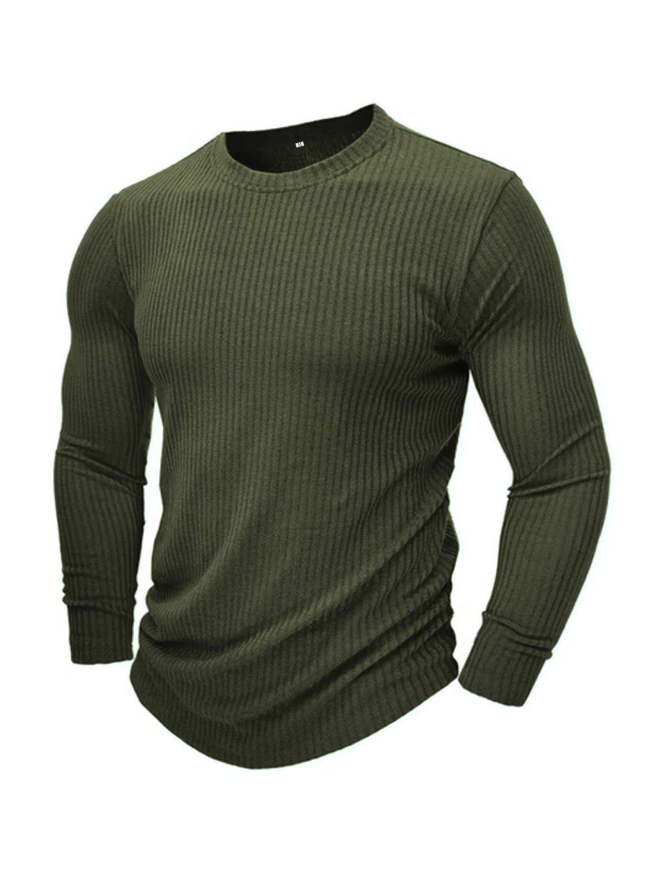 Herren Rundhals Langarm Strick-T-Shirt Einfarbiger Pullover Lässige & Formelle Passform Perfekt für Tägliches Tragen – Detail 20