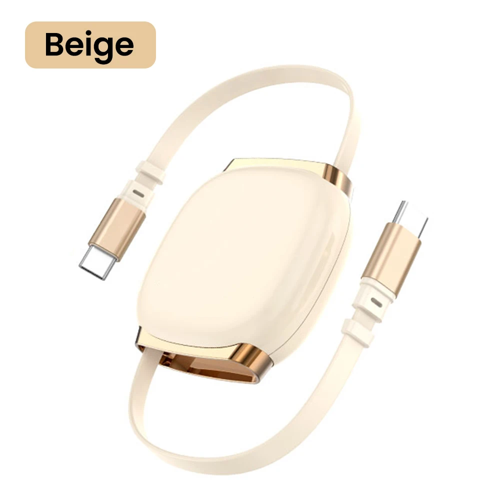 High-Speed Retractable USB-C to USB-C Charging and Data Cable, 100W