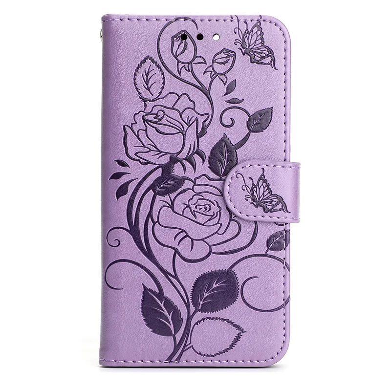 Elegant 3D Flower Leather Wallet Book Case with Card Slot and Photo Frame