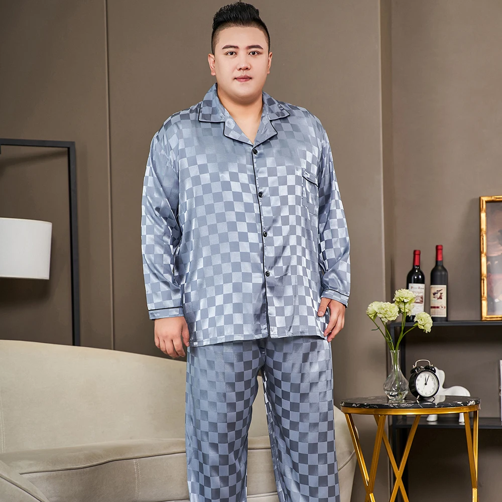 SWOMOG Mens Pajama Set Soft Short Sleeve Sleepwear With Long Plaid Lounge Pants 2 Pieces Pj Set With Pockets Nightwear Black-red At Men's Clothing Store