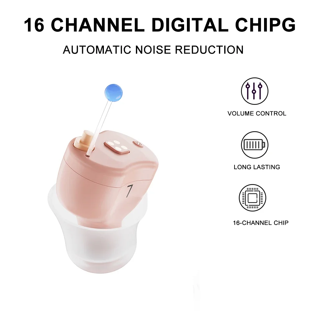 

Micro Elderly Hearing Aid Noise Reduction CIC Rechargeable Mild To Moderate Hearing Loss Adult Comfort Digital Hearing Amplifier