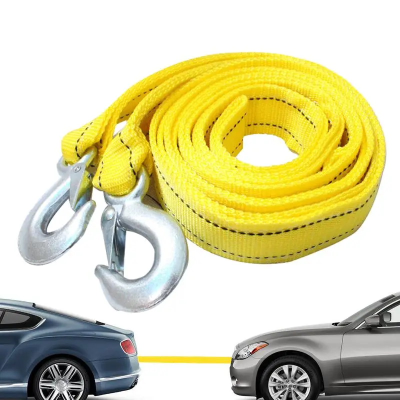 

Tow Rope With Hooks Car Trailer Traction Rope Heavy Duty Cable With Hook High-strength Nylon Rescue Tow Strap Tool Accessories