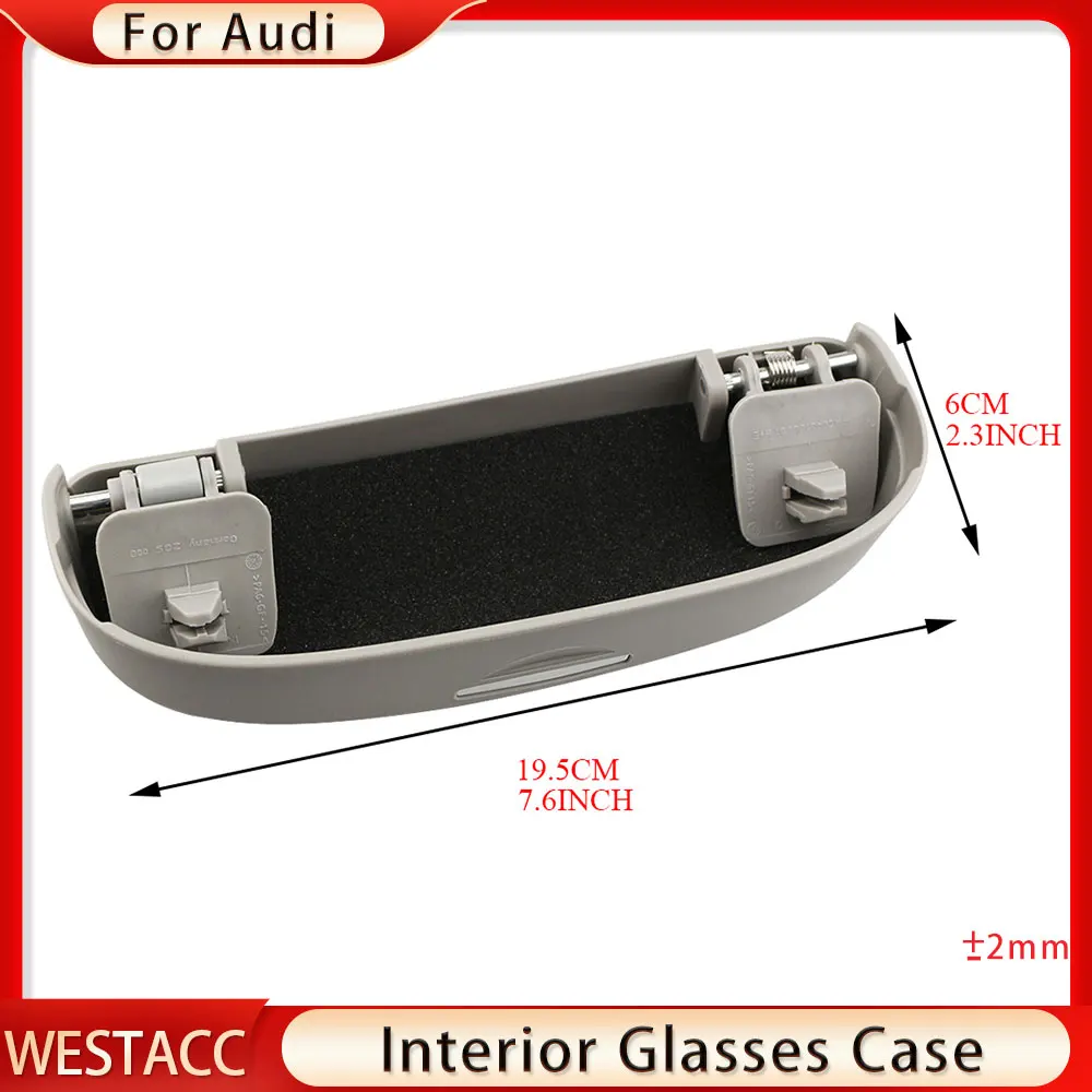 Car Sunglasses Holder Glasses Case Box for Audi A3 A4 B6 B8 A6 C6 80 B5 B7 A5 Q5 TT 8P 100 8L C7 8V A1 S3 Q3 A8 B9 A7 2012-2021 images - 6