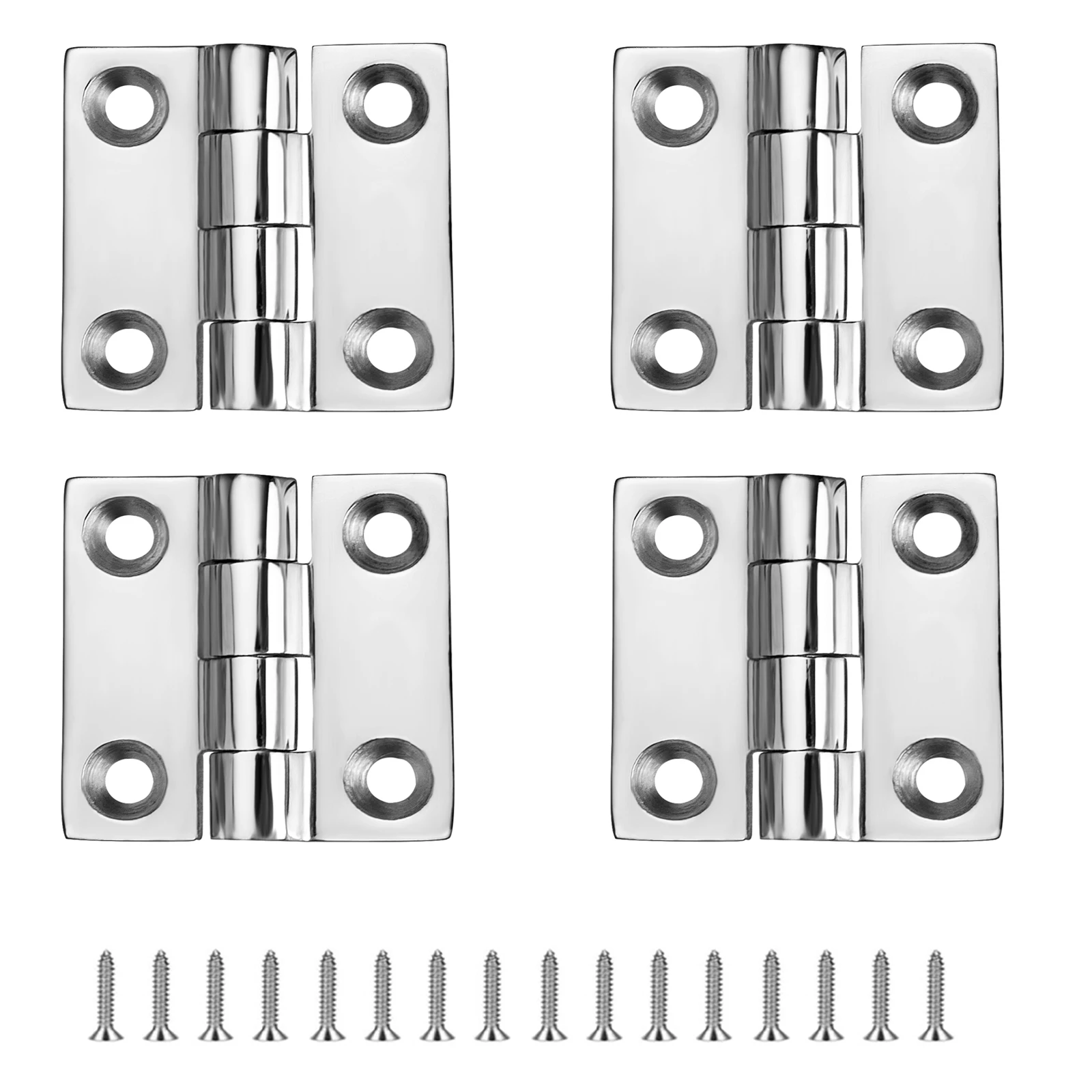 Stainless Steel Boat Hinges, Marine Grade Hinges,  2x2 Inches (50X50 MM), Heavy Duty 316 Ss with Screws (4 Pcs) heavy duty t hinges boat hinges 4 inch stainless steel marine hinges 316 ss with screws 2 pcs