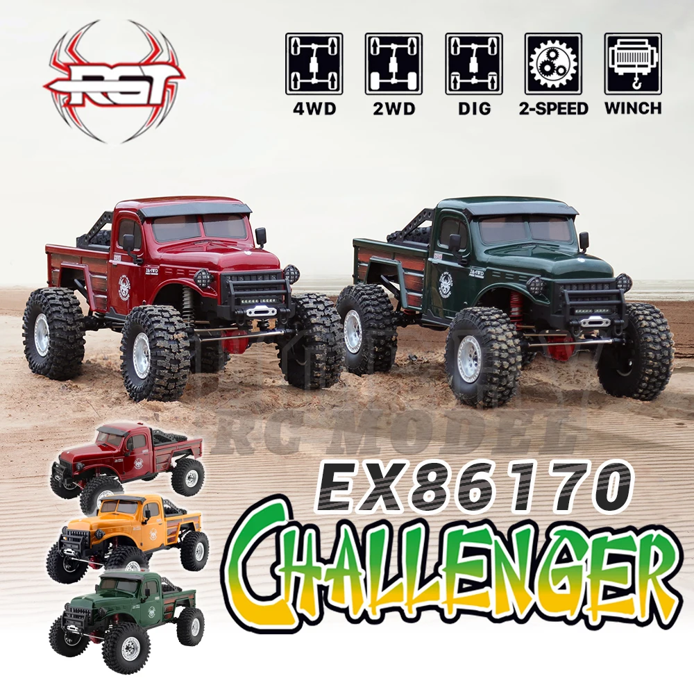 RGT 챌린저 EX86170 RTR 1/10 RC 전기 원격 제어 모델, 자동차 크롤러 버기, 성인 어린이 장난감, 2.4GHz, 신제품