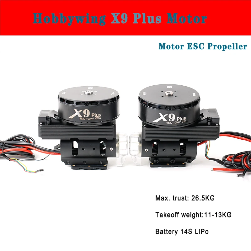 

Hobbywing Brand-new X9 Plus 14S Power System Maximum Load 15kg for DIY 20L/25L Multirotor Agricultural Spraying Drone