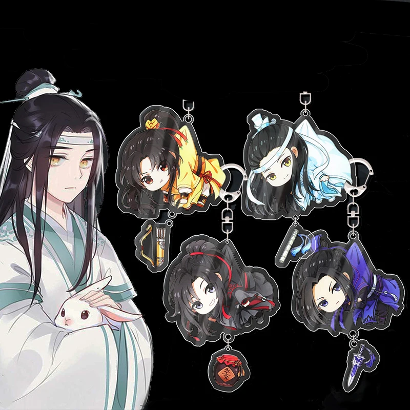 

20Pcs Anime Grandmaster of Demonic Cultivation Acrylic Keychain Wei Wuxian Lan Wangji Figure Key Chain Keyring Collection Gift