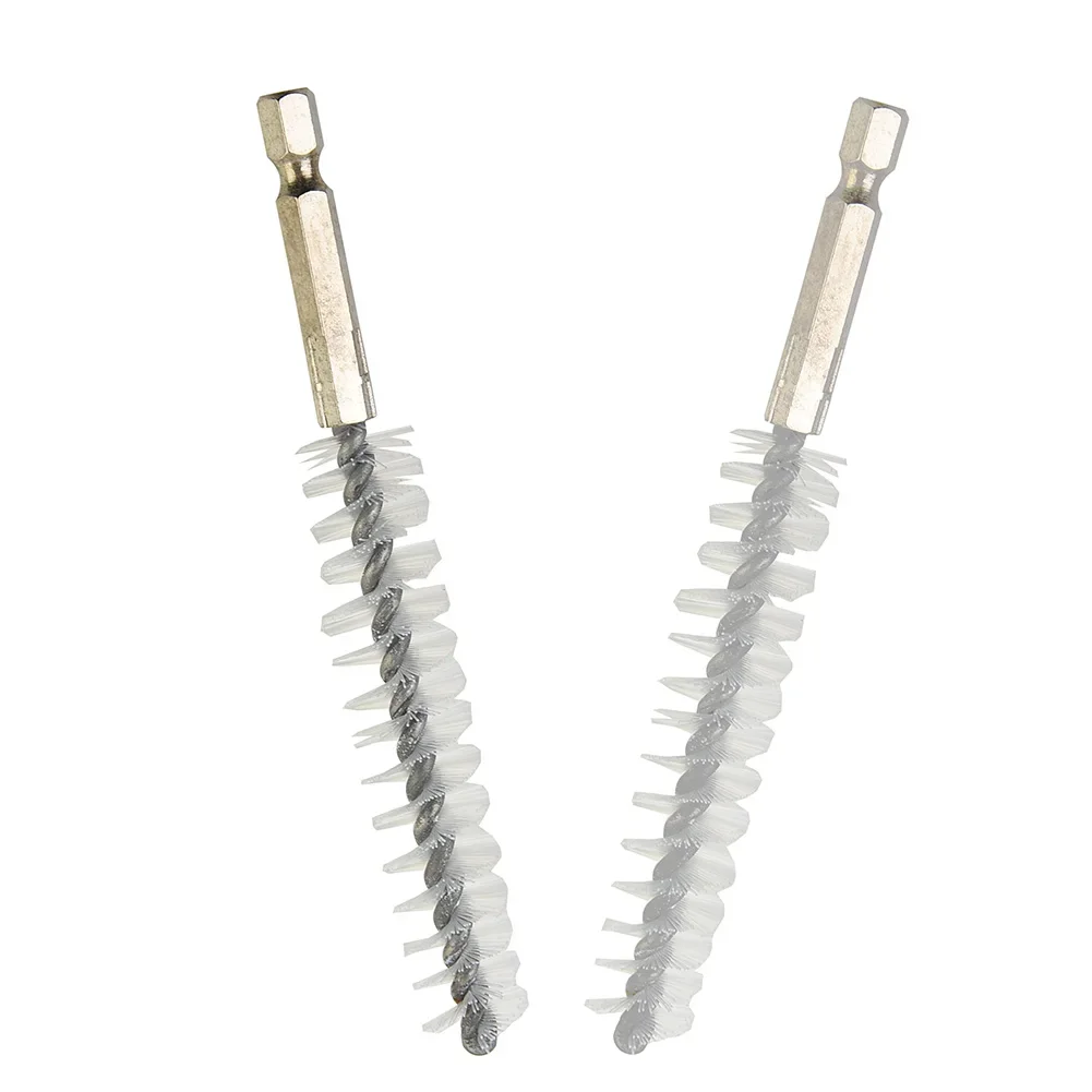 2pcs 15mm Nylon Drill Brushes 1/4" Hex Cleaning Brush For Electric Drill Polishing Removing Paint/rust Hand Tools