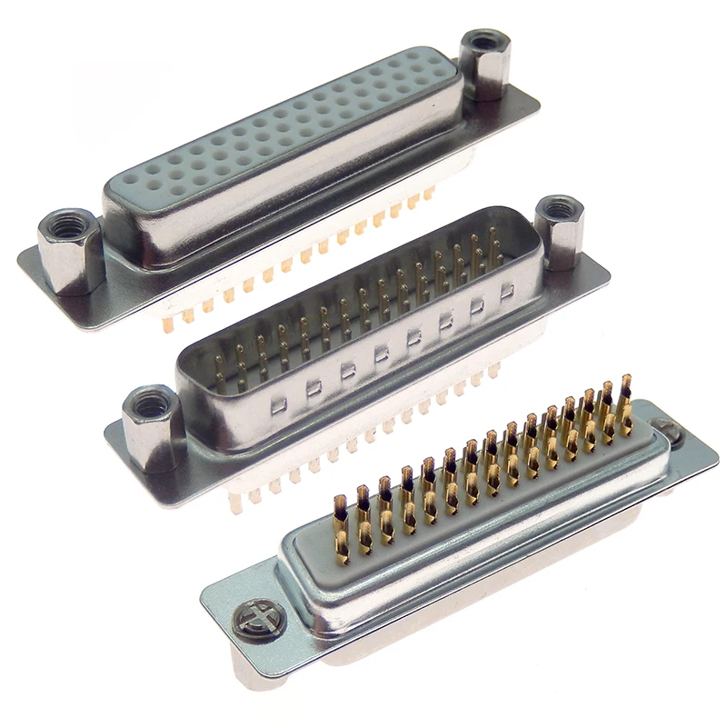 1 Pz Db44 Placcato Oro 1 Femmina Maschio Montaggio Su Pcb Connettore Porta Seriale A Saldare Tipo D-Sub Connettori 44 Pin 3 Righe Spina Jack Adattator