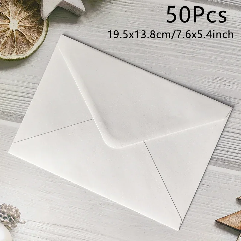 Kraft Paper Envelopes Mini Envelopes 50pcs/lot 19.5x13.8cm for Invitations Stationery Postcards Card Packaging Bags 120g Paper Storage Wedding Business