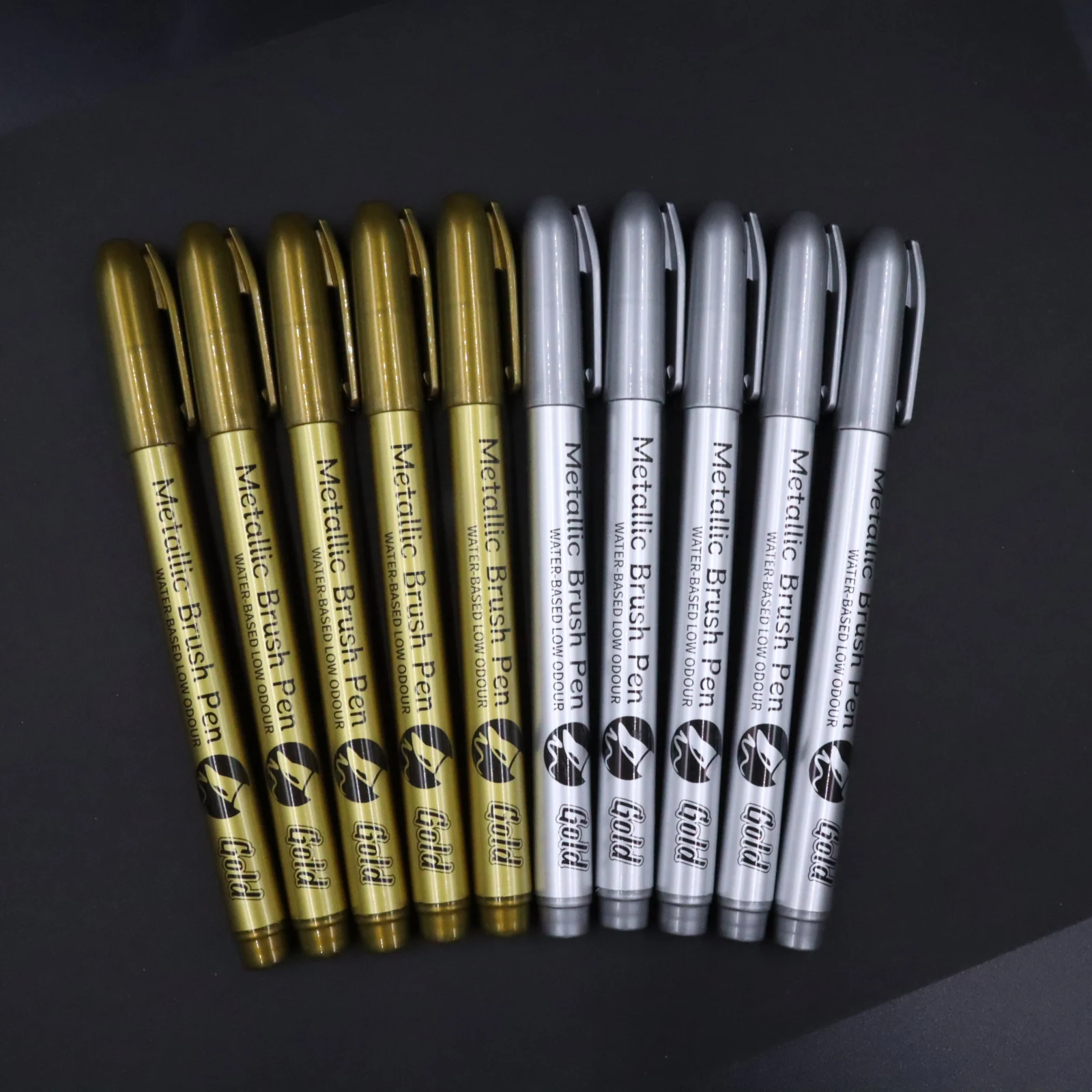 10/4/6pcs Brush Metallic Marker Pens Gold Silver Color Permanent Art Marker For Manga Crafts Scrapbooking School Stationery 3