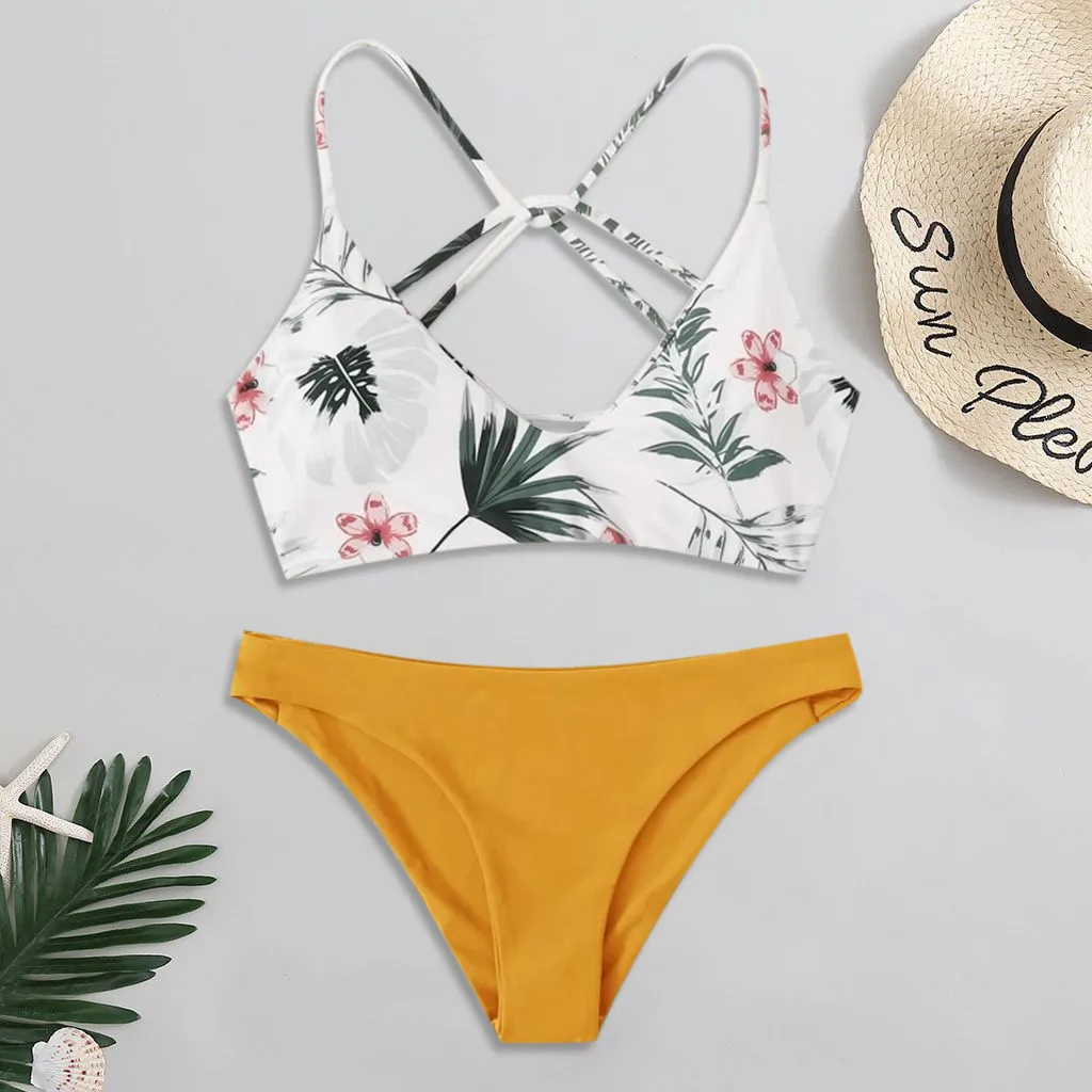 

New In 2024 Bikini Woman Floral Random Print Bikini Sets Push-up Swimsuit Beachwear Padded Swimwear Bikini Brazilian Swimsuit