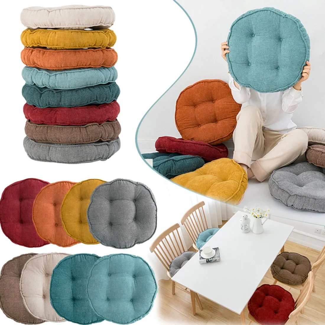 

Thicken Cushion Thicken Round Plush Chair Cushion Back Pain Home Decor Decorative Outdoor Garden Cushions for Sofa/Office Chair