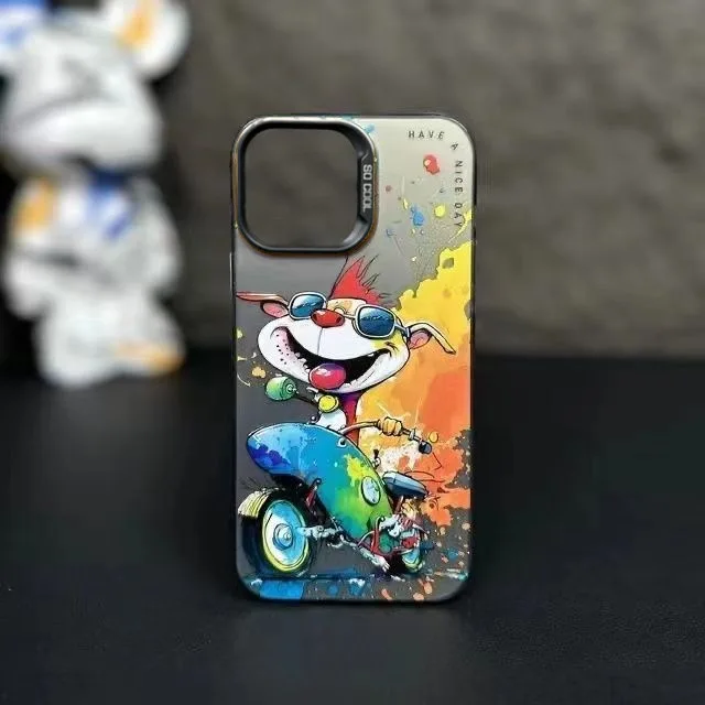 thumbnail image 1 of Fashion Graffiti iPhone15 Case Suitable for iPhone14 13Pro Max Models Cartoon Animal Pattern Matte Plated Soft Silicone Material, 1 of 5