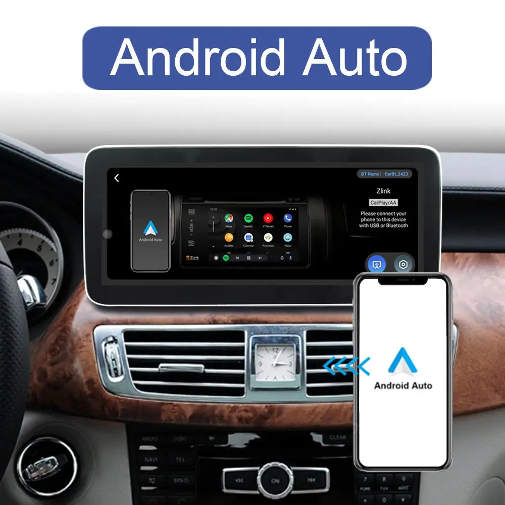 카플레이 자동차 DVD 라디오 GPS 네비게이션 멀티미디어 플레이어, 메르세데스 벤츠 CLS W218 CLS350 550 2011-2013 안드로이드 12