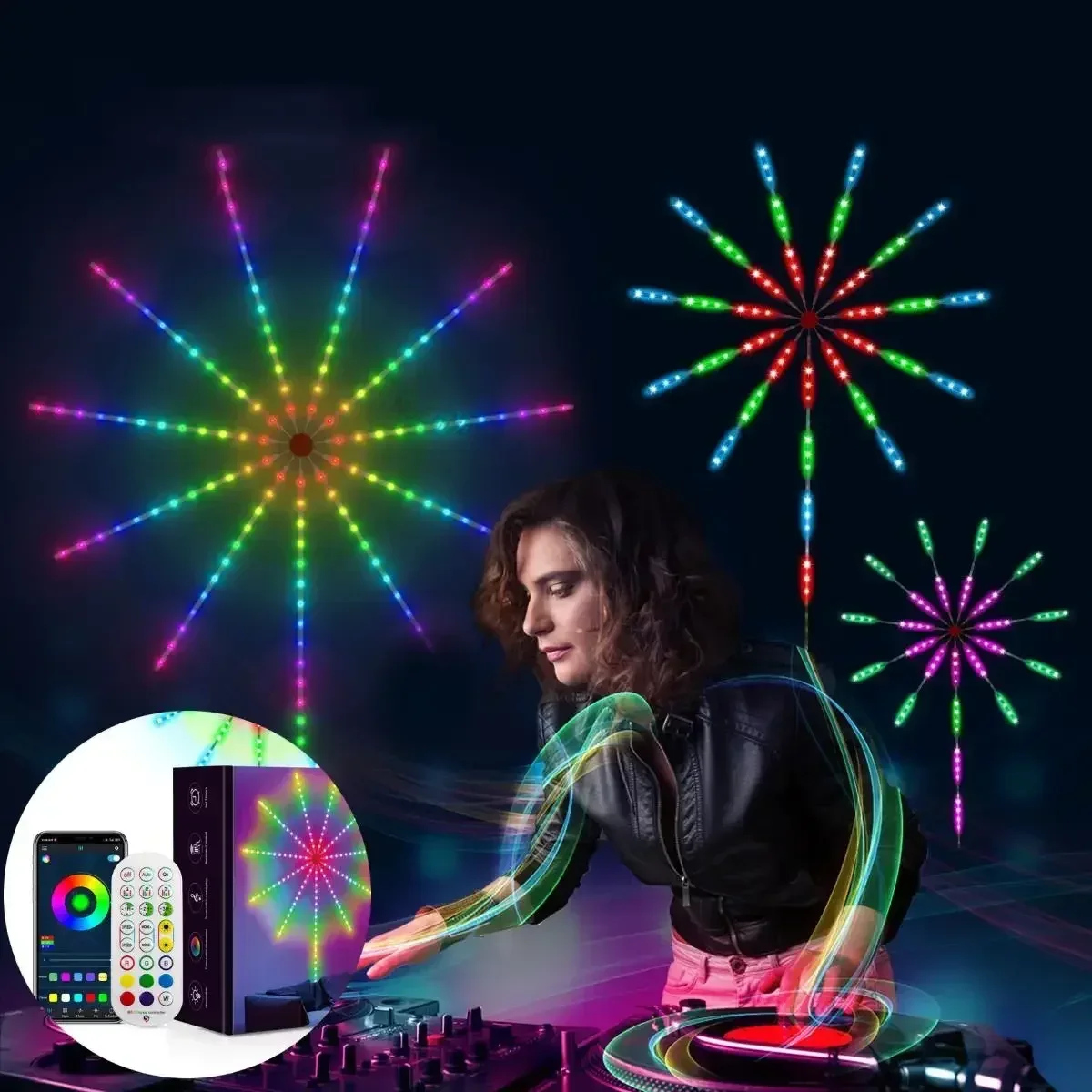 

Smart LED Light Strip DIY Firework Remote Bluetooth USB Festoon Lamp For Home Bedroom Party Wedding Decor 2022 Christmas Lights