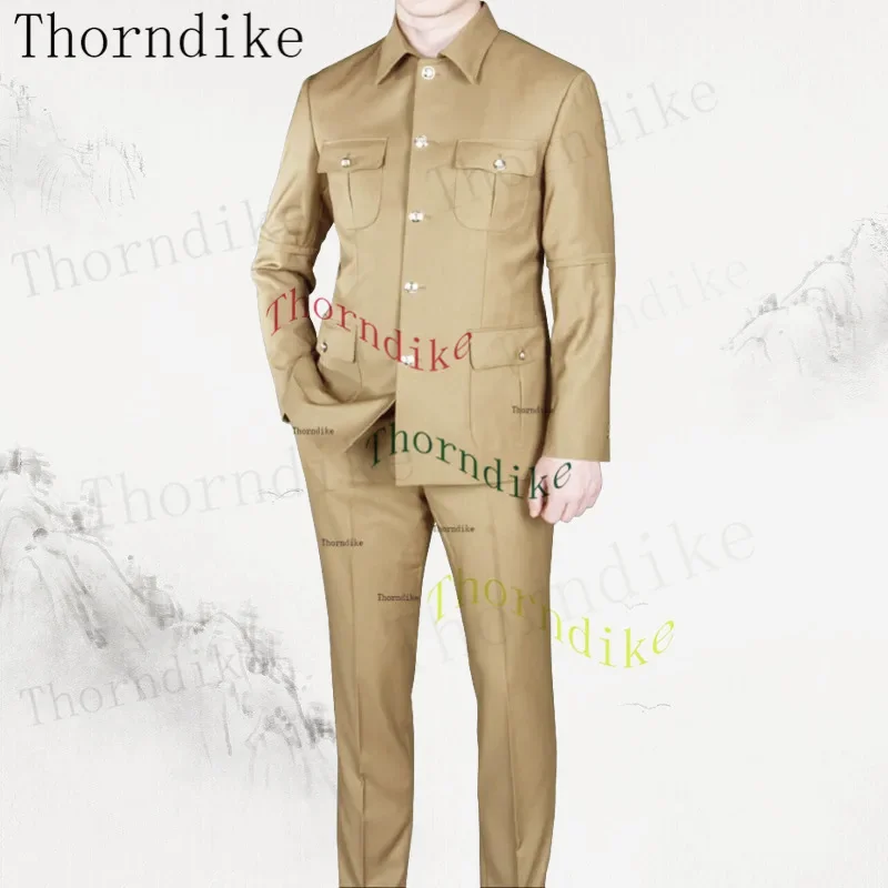 Thorndike Langarm Blazer Hosen Elegante Business Männer Formale Prom Kragen Afrika Stil Männer Anzüge Neue Ankunft Splitter Taste – Detail 21