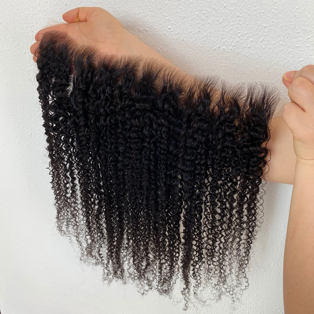 Kinky Curly 13x6 HD Lace Frontal Melt Skins Invisible HD Lace Closure 13x4 Full Frontal Only Curly Hair Virgin Hair For Woman