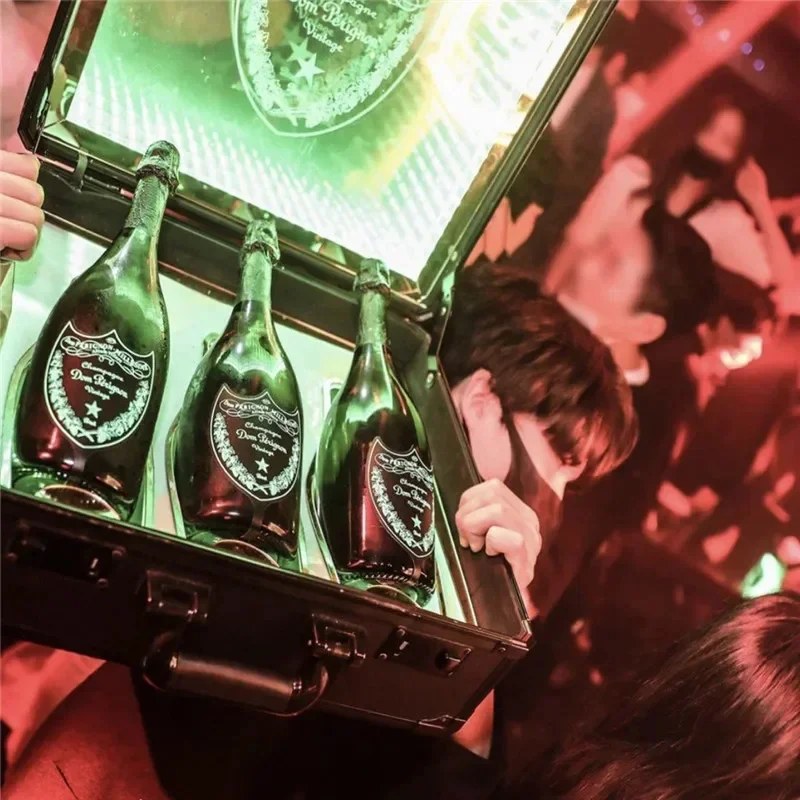 Luxury 3 Bottles Led Dom P Champagne Suit Wine Bottle Box Glorifier Display Presenter For Night Club Lounge Bar