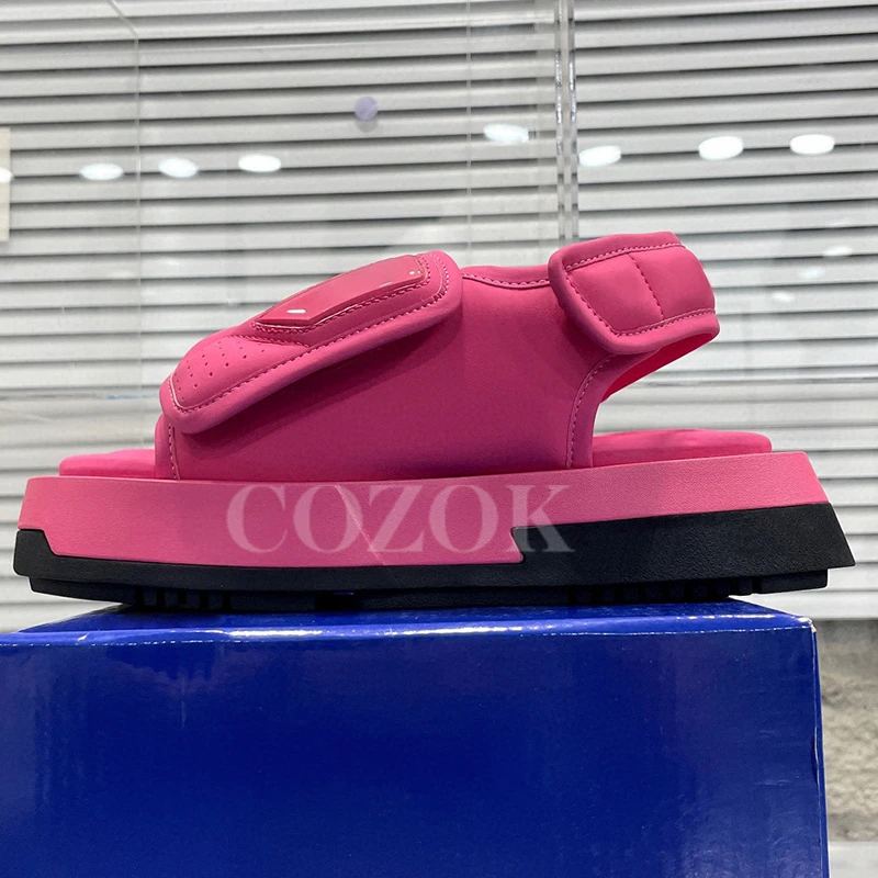 

Spring Sandals Ladies 2023 New Soft Comfortable Open Toe Design Bread Type Sandals Appear Thin Thick Bottom Female Muffine Shoes