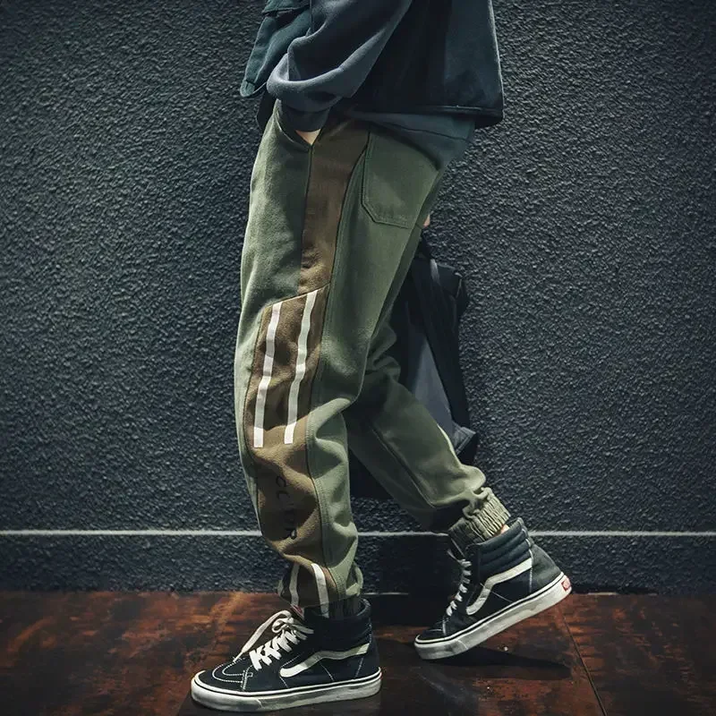 

Trousers Man Stretch Autumn Joggers Black Cargo Pants for Men Loose with Free Shipping Fashion Designer Baggy Nylon Street Emo