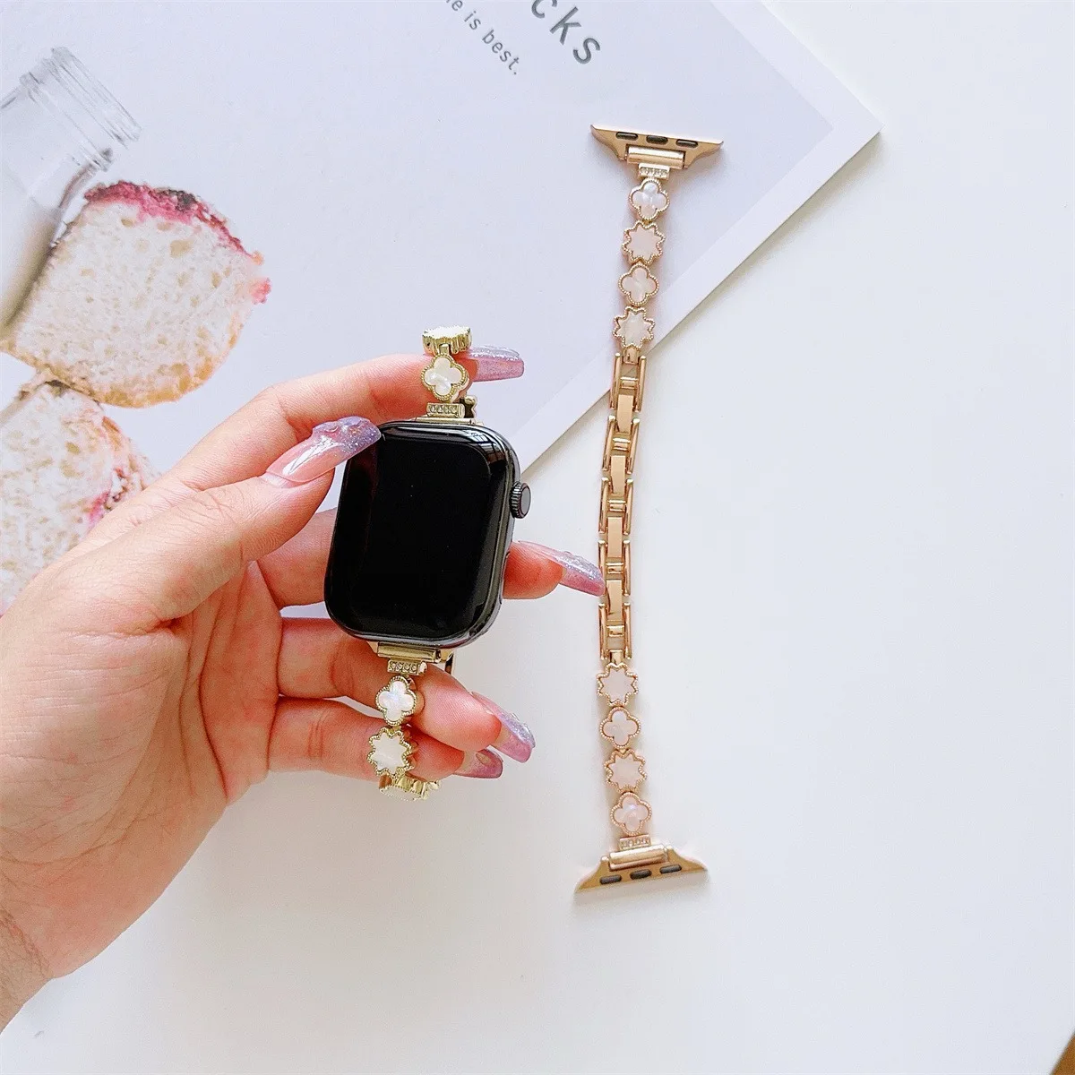 Stilren smartwatch metallarmband för apple watch_voghion.com