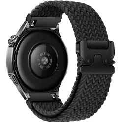 Nylon Loop Watch Band - Versatile Adjustable Strap, 22mm/20mm for Huawei GT5 Pro 46mm (Black)