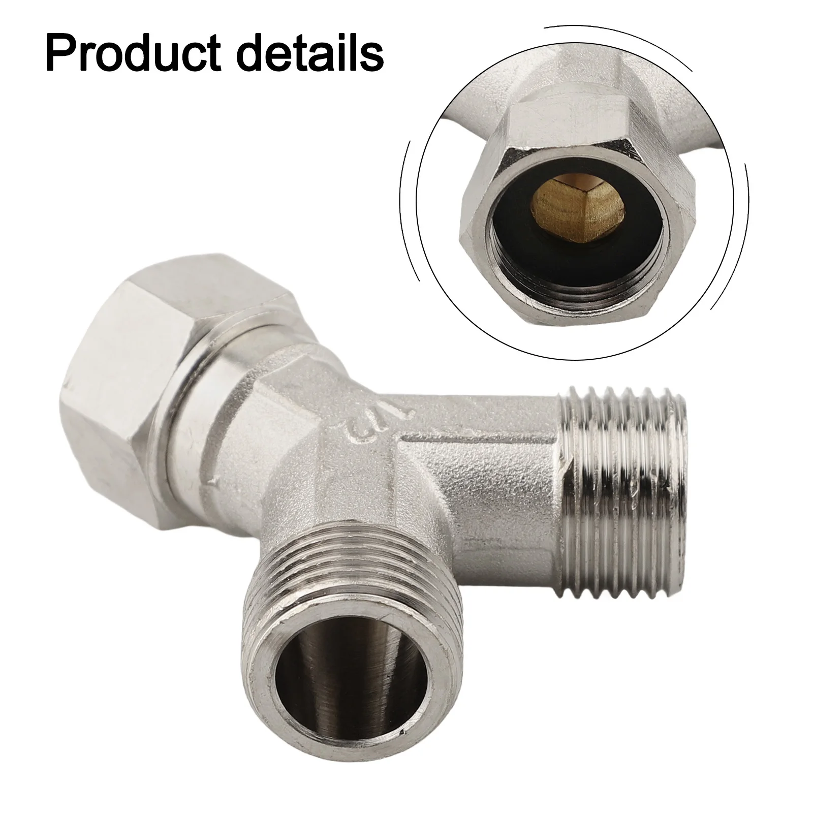 Connector Copper 1/2" DN15 Hot All Copper Bathroom Gadgets Union Dishwasher Washing Machine Tap Silver Y Dual Splitter
