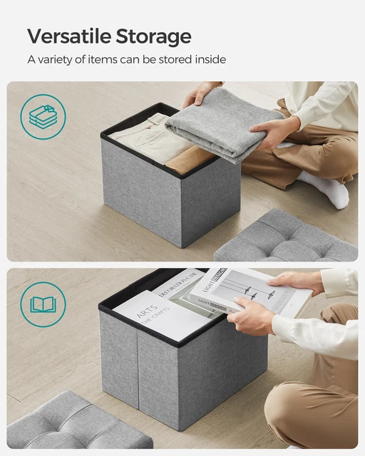 Small Folding Storage Ottoman Stool 4