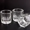 Mini Crystal Glass Clear Acrylic Small Octagonal Powder Liquid Nail Cup Nail Brush Cleaning Tools Liquid Power Mixing Bowl new 1