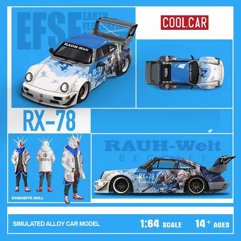 

Крутая машина модель автомобиля 1:64 модель автомобиля RWB 964 RX-78 литье под давлением автомобиля-версия Mecha