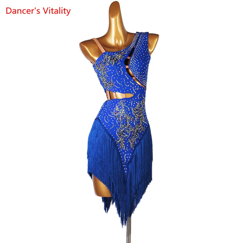 Latin dance dress for women spandex stones competition costumes dresses skirt clothes dance dress