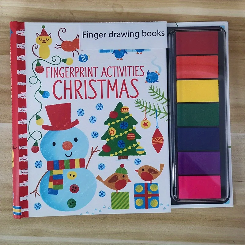 Fingerprinting Books With Rubber Stamps Ink Pad Activities Doodling Book Animal Garden DIY Craft Toy 5