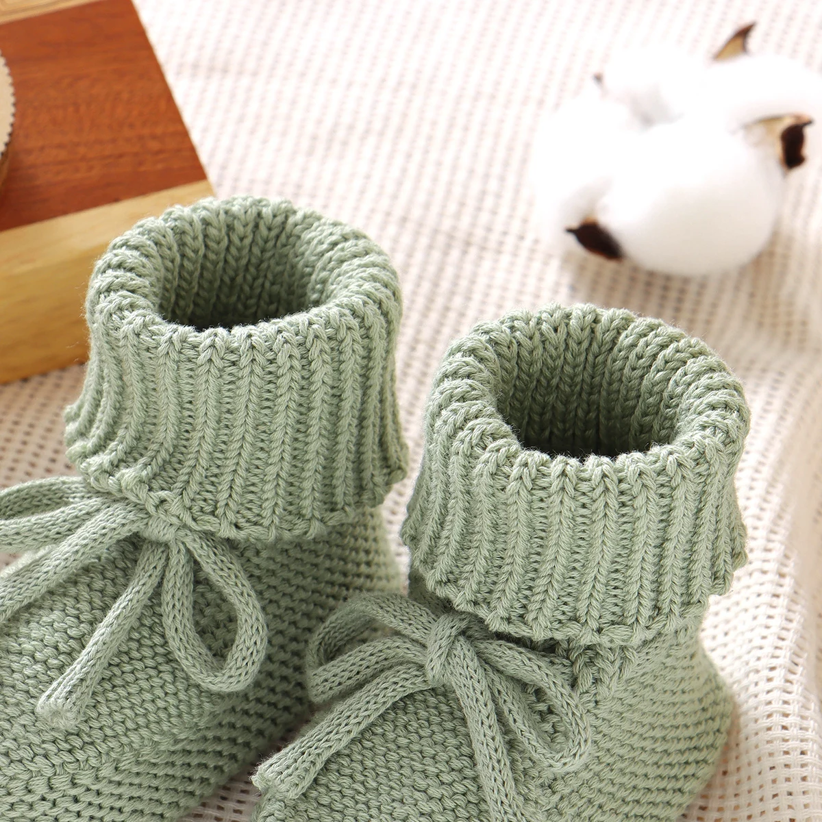 Baby First Walkers Breathable Anti-slip Knitted Newborn Infant Boys Girls Solid Booties Prewalkers 0-18m Toddler Unisex Footwear 4