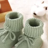 Baby First Walkers Breathable Anti-slip Knitted Newborn Infant Boys Girls Solid Booties Prewalkers 0-18m Toddler Unisex Footwear 4