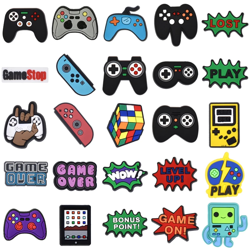 Game-Themed Shoe Charms for Crocs - Fun Sandal Accessories & Unique Shoe Decorations