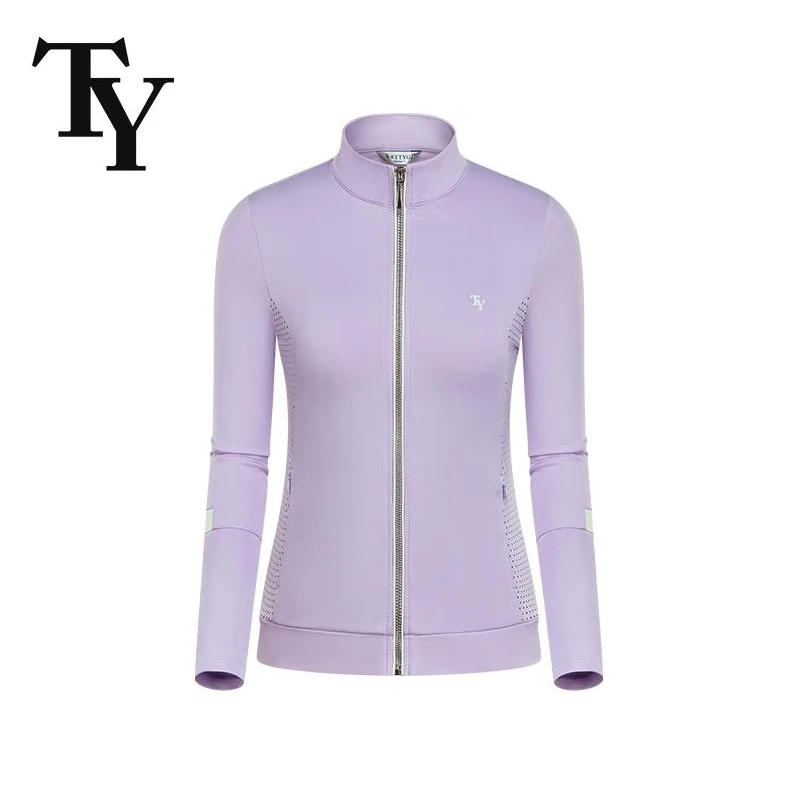 T420 Golf Women's Long-sleeved Jacket Autumn New Golf Clothing Zipper Stand-up Collar Thin Sports Top Female Apparel