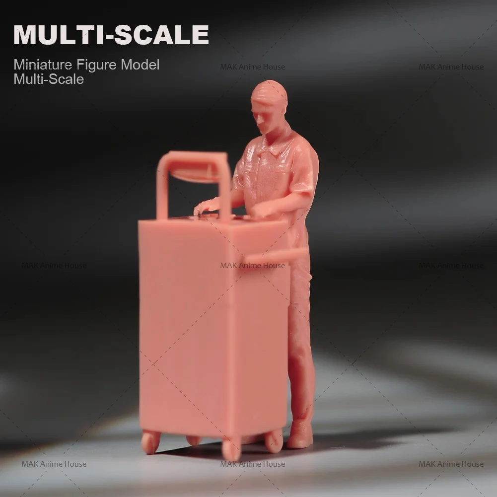 Miniatures 1/64 1/43 1/87 1/24 Figure Car Repairman's Workstation Checks The Car For Refueling Doll Model Home Scene Car Toys image 20