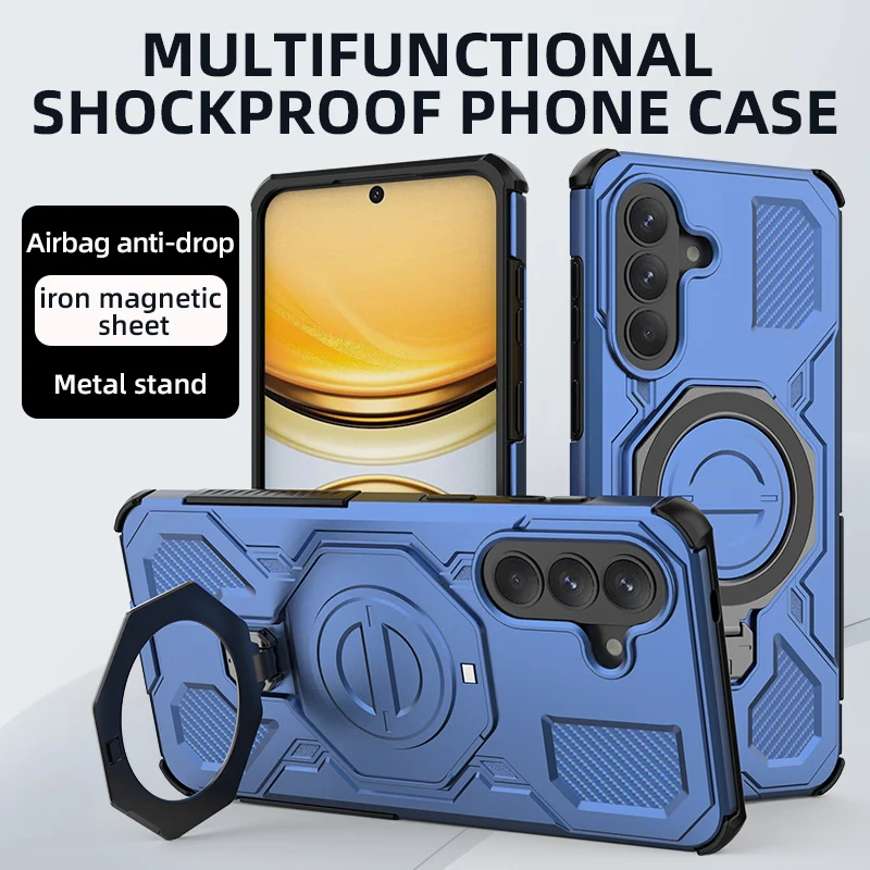 360° Rotating Magnetic Ring Holder Phone Case with TPU Plastic Back Cover